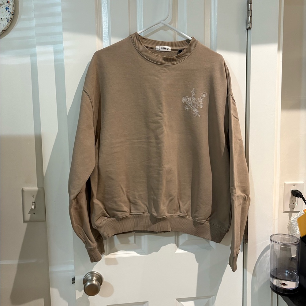 Janse Tan Embroidered Crewneck